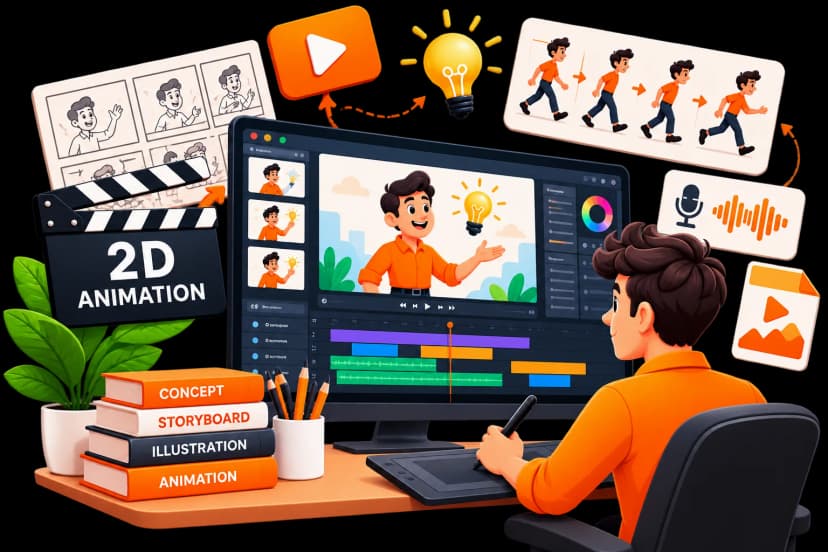 2D Animation Video Production Services - Vibhas Tech